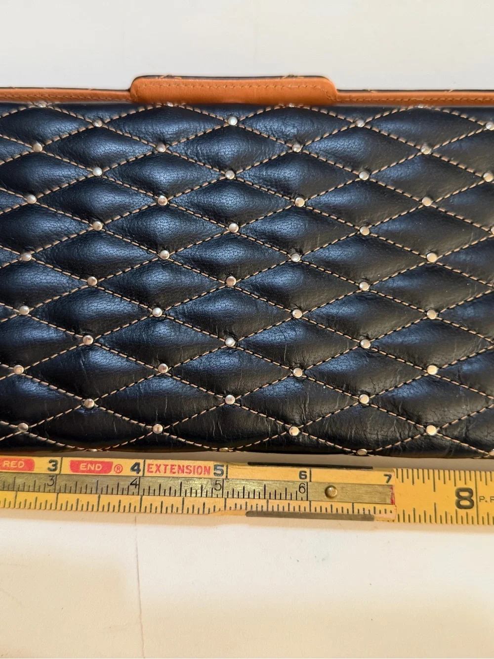 Vintage TUSK Black Quilted Leather Shoulder Bag